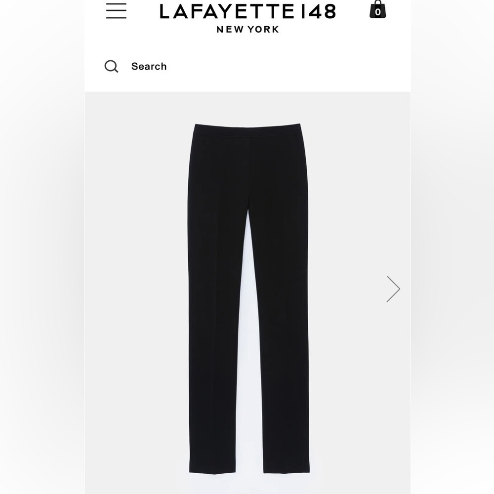 Lafayette 148 New York Black Straight-Leg Pants